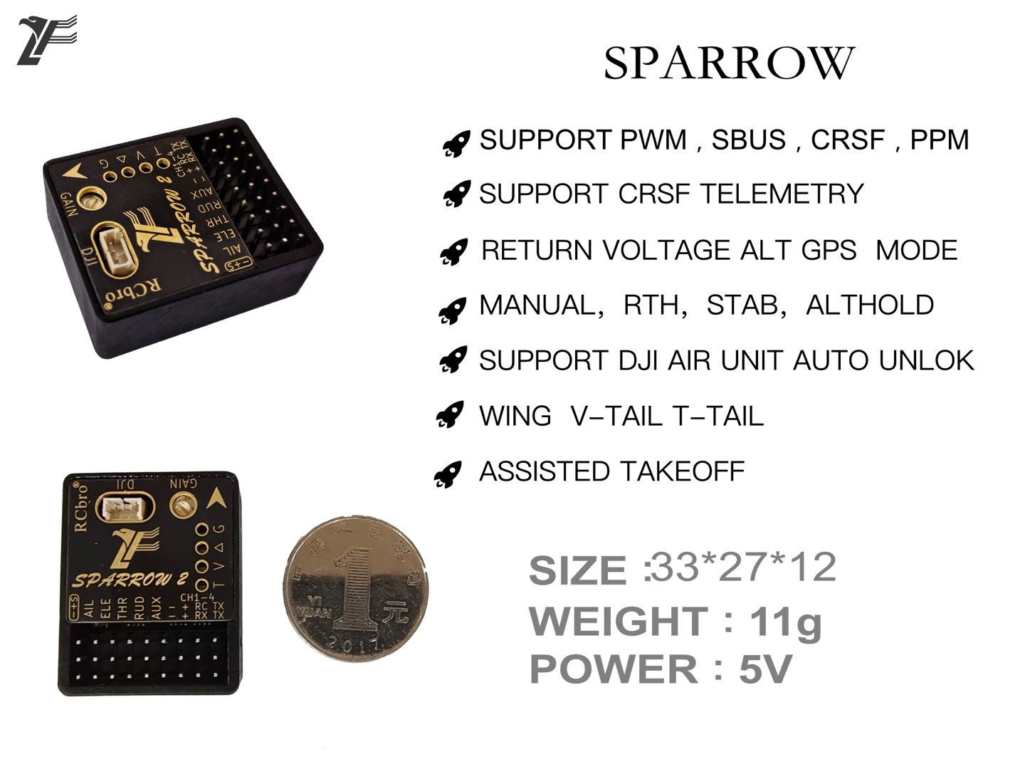 Lefei-Sparrow-2-Flight-Controller-6-Achsen-Gyro-mit-GPS-Modul-Unterstuumltzung-PWM-SBUS-PPM-CRSF-Kom-1973940-1